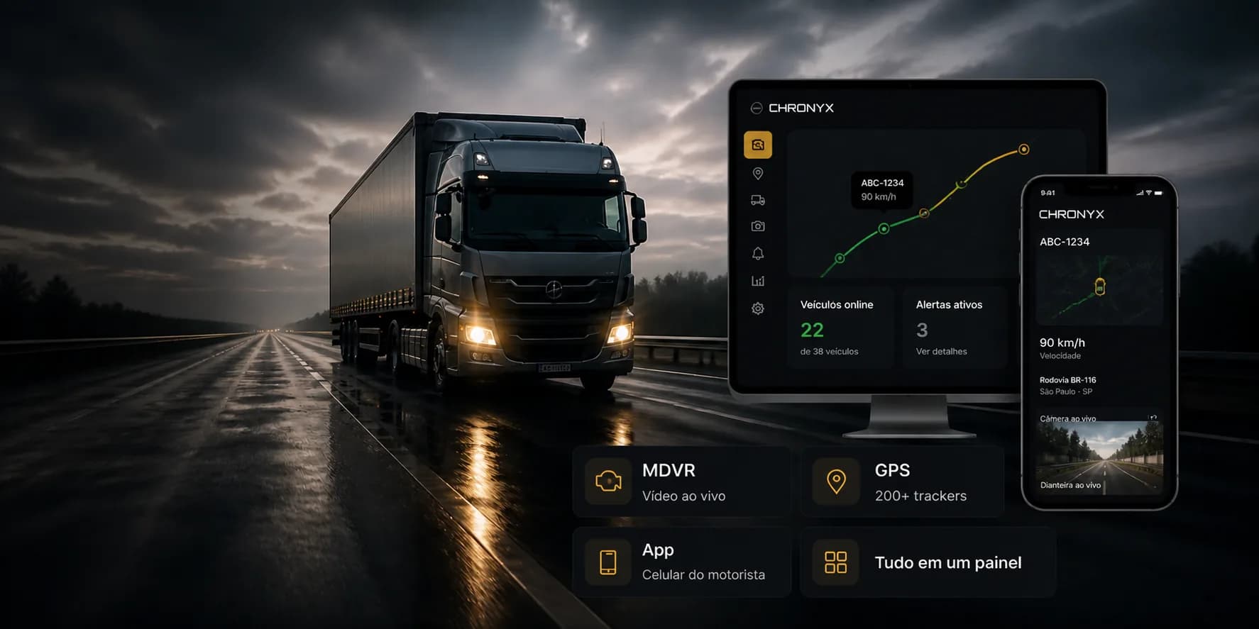 Para Transportadoras — Frota inteira, controle total.